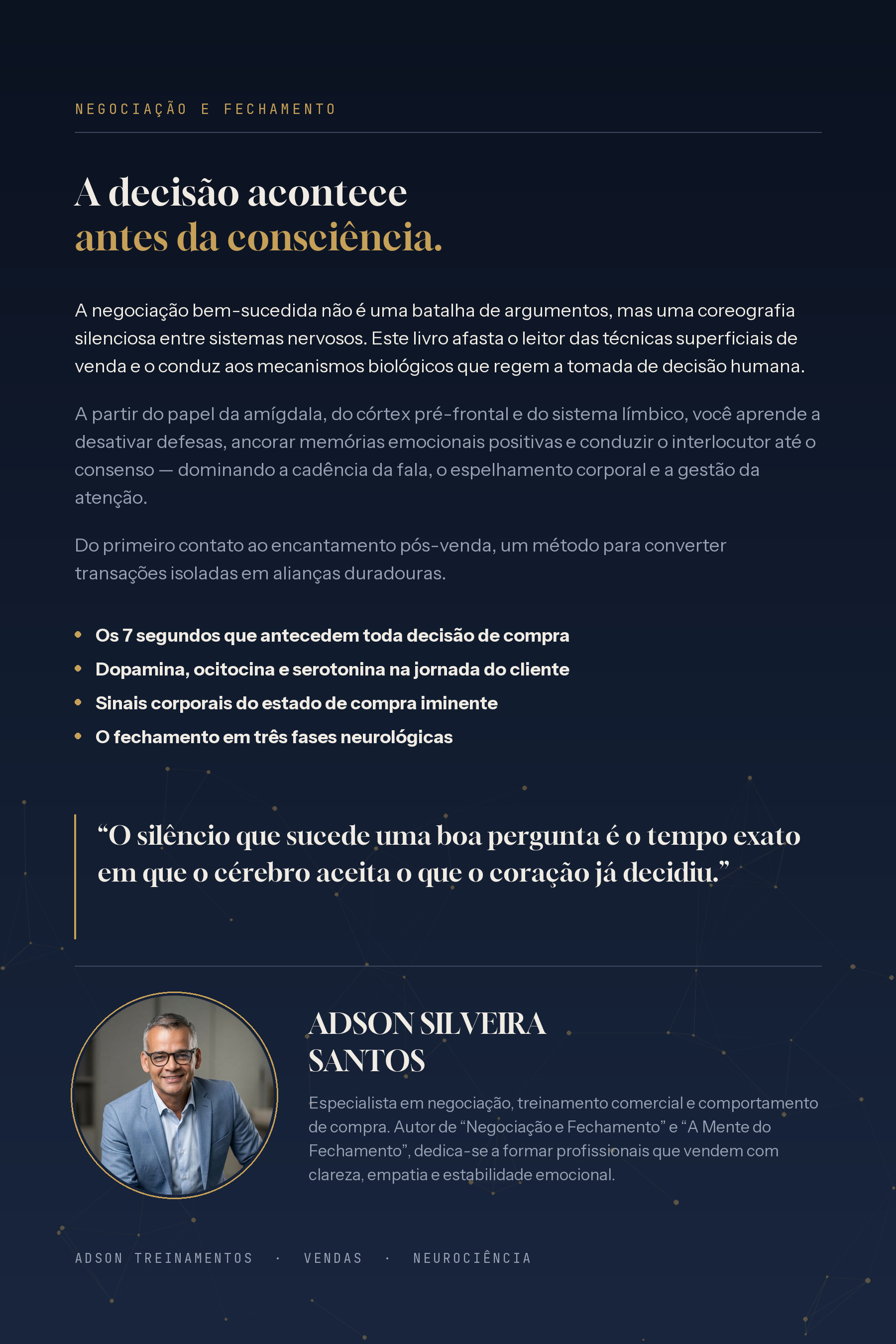 Contracapa do e-book com sinopse e foto do autor